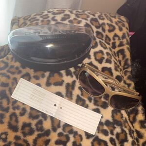 Armani Exchange Gold Frame Sunglasses with Brown Lenses